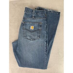 Carhartt Jeans Mens 32x34 Blue Relaxed Fit Straight Workwear Denim BD1483-M